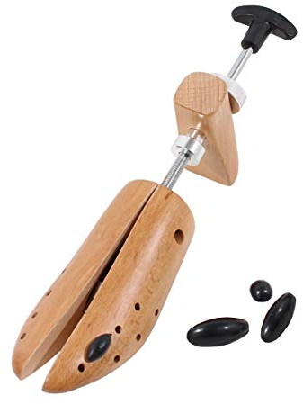 DELFA 1 extenseur de chaussures en bois de hêtre avec mécanisme à 2 voies en métal, largeur et longueur extensibles, beige, M 37-39 Da.