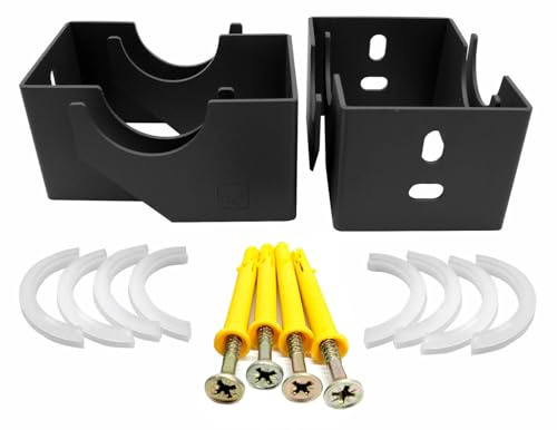 Designer Vertical Column Dual Arm Radiator Brackets (62mm (A) x55mm (B) x35mm (C), Anthracite)