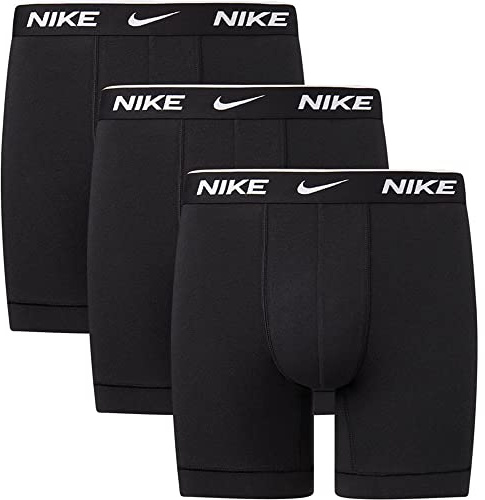 Nike Underwear Uomo Essential Boxer Briefs Pacco da 3 – vestibilità Aderente, Materiale Elasticizzato, Elevato Comfort, Black/Black/Black, M