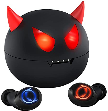 XZC Cute Design Wireless Earbuds for Kids Adults Waterproof Earbuds with Microphone for Small Ears (Little Devil)