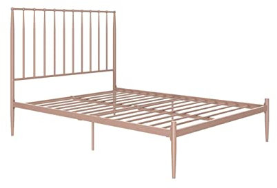 DHP Furniture Giulia Modern Metal Bed Millennial Pink Double