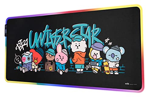 Grupo Erik - Tapis de Souris XXL BT21, Tapis de Souris LED 90 x 40 cm | sous Main Bureau, Tapis de Souris Gamer, Accessoires Gaming, Déco Bureau