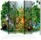 murando Akusticher Raumteiler für Kinder 225x172 cm beidseitig auf Vlies-Leinwand Bedruckt Trennwand Spanische Wand Sichtschutz Raumtrenner Design Dschungel Tiere e-B-0012-z-c
