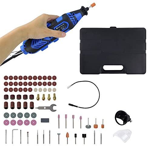 Multifunktionswerkzeug, 6 Gang Graviergerät(10000-21000rmp), mit 80 Stück Zubehörteilen Mini Schleifer Multitool zum Bohren, Gravieren, Polieren, Schleifen, Entrosten, Reinigen