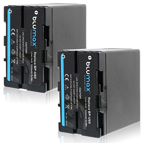 Blumax 2X Akku für Sony BP-U60 5200mAh | Ersetzt BP-U30 | BP-U60 | BP-U90 | BP-U95