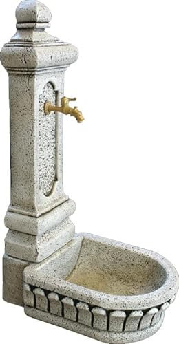 Fontaine de jardin mur en pierre pylône carré 65x50x125cm.