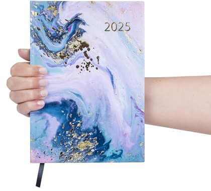 Terminplaner 2025, A5, Wochenansicht, ganzjähriger Planer, Lehrer, Zuhause, Schule, Büro, Marmor