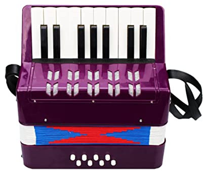 Btuty Kinder Akkordeon 17 Tasten 8 Bass Keyboard Instruments Mini Accordion Educational Musical Instrument für Anfänger Geburtstagsgeschenk