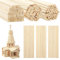 DOITEM 120 Pack Natural Bamboo Holzhandwerk Sticks Natural Wooden Square Dowel Sticks Unfertige Naturholz Dowel Rods-30cm/12 Zoll-Holzstreifen für Crafting Projekte