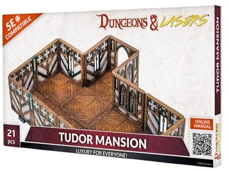 Archon Studio Dungeons & Lasers: Tudor Mansion Miniature Terrain Set – Unpainted Compatible with DND and Other Tabletop RPG Games