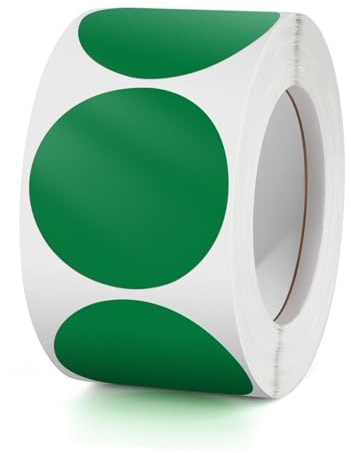Runde Aufkleber Grün 38mm Selbstklebende Farbkodierung Etiketten Rolle kleine Markierungspunkte Round Sticker 500 Stück
