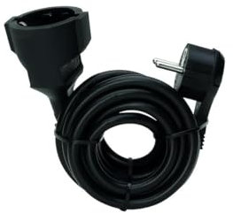 Verlängerung Flachstecker H05VV-F 5m sw PROTEC.Class PSKFL5S