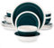vancasso Ori Service de table 16 pièces en grès peint à la main pour 4 personnes avec assiettes, assiettes à dessert, bols à pâtes, bols à céréales, style rustique chic - Vert