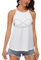 ANYFITTING Damen Tank Top mit Integriertem BH Ärmellose Neckholder Tops Damen Unterhemd BH Hemd Loose Tops BH Top Damen mit Cups Weiß mit Loch XL