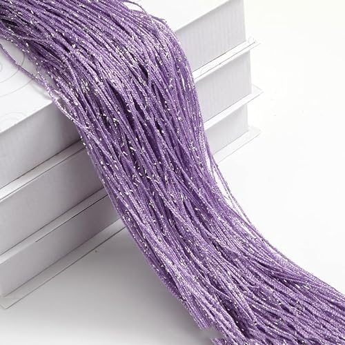 SYSUII 2 Stück 100 x 200 cm Fadenvorhang Fadengardine Fliegenvorhang Terrassentür Dekovorhang Raumteiler Türvorhang Fenstervorhang Fadenvorhänge Seilvorhang für Türen, Wohnzimmer Dekoration -Lila