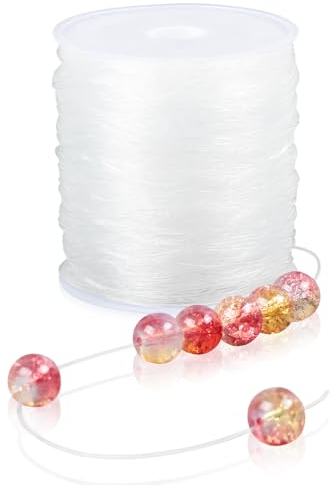AiQInu 120m filo elastico trasparente per bracciali, 0.7MM Cordone Perline, Artigianato Intrecciato, Cordoncino per Gioielli Fai da Te