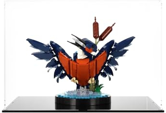 icuanuty Acryl Vitrine für Lego Icons Eisvogel 10331, Staubgeschützte Aufbewahrung und Organisation Vitrine für Lego Modell, Größe: 40x25x25 cm (Nur Display Case)
