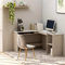 ARKEM Bureau d'angle en Forme de L Gris Béton 120x140x75 cm Aggloméré,Bureau avec Rangement,Rangement Bureau,Bureau d'angle