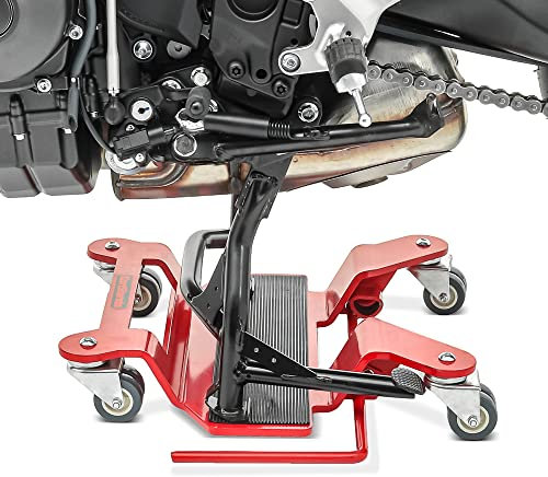 ConStands Carrello compatibile con Spostamoto Moto compatibile con Cavalletto Centrale Rosso DPLB
