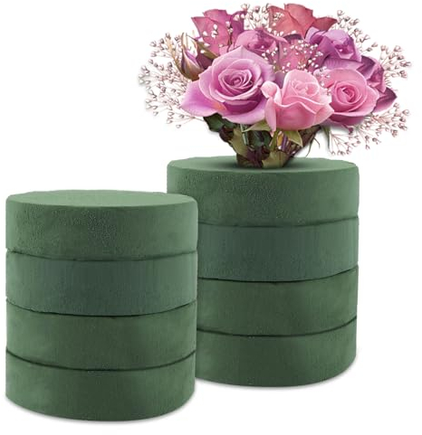 YAYODS 8 Mousse Fleuriste,18 x 4 cm Mousse Florale, Vert Mousse pour Fleurs, Mousse Fleur, Mousse Florale Ronde, Mousse pour Art Floral, Bloc Mousse Florale pour Mariages, Fêtes, Jardin