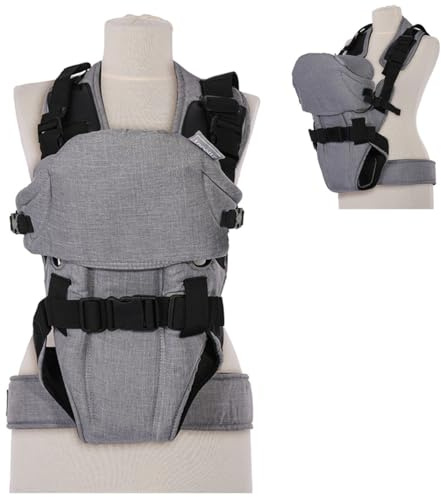 Lorelli Babytrage 3 in 1 Tragehilfe Weekend Bauchtrage 2 Richtungen ab 4 Monate, Farbe:dunkelgrau