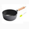 Yiustldd Cast Iron Saucepan, 16Cm Non-Stick Pan Small Milk Pot with Wooden Handle for Induction, Electric And Gas Hobs, Uncoated Stock Pot Skillet,18cm