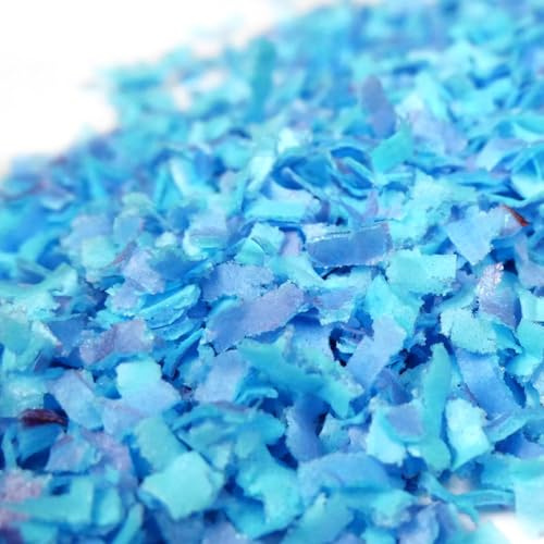 Streuselheld Schnippel Mix Blau 20g Esspapier Flocken | Blaue Streusel aus Esspapier-Schnipseln zum Verzieren Sprinkles für Gebäck wie Torten, Cupcakes und Muffins