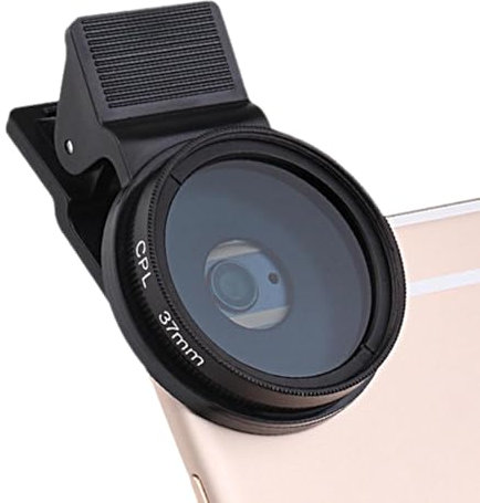 Phone Circular Polarizer - Clip-On Cellphone Filter, 37mm Polarizing Lens Filter Lens Attachments, Clip-On Cpl Phone Camera Lens Filter - Solar Imaging Photo Lens with Aluminum Frame and Optical Glass