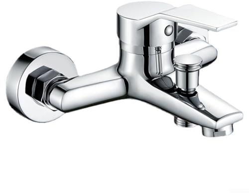 Moderner Chrom-Badezimmer-Duscharmatur mit Doppelauslauf, Wandmontage, Warm- und Kaltwasser-Armaturen, Zinklegierung, hochwertige Badezimmer-Waschbeckenarmaturen, Zubehör