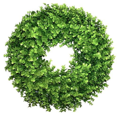 SEVENLOVE Buchsbaumkranz für Haustür, Frühling, Sommer, Ganzjahres-Kränze, Bauernhaus-Türkranz, für drinnen und draußen, für alle Jahreszeiten, 55,9 cm