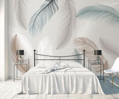 Carta Da Parati 3D Moderna La Texture Delle Piume È Semplice E Minimalista Fotomurali Poster Decorazione da Muro Design Murale di Sfondo -ZCS09-430x300cm (Width x Height)