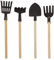 Vaguelly 4 Stück Gartengeräte gartenwerkzeug gartenwerkzeuge Antikes Gartenwerkzeug Dekoratives Gartenwerkzeug Mini-Puppenhauszubehör Puppenhaus-Farm-Werkzeuge Mini-Rechen Holz Black