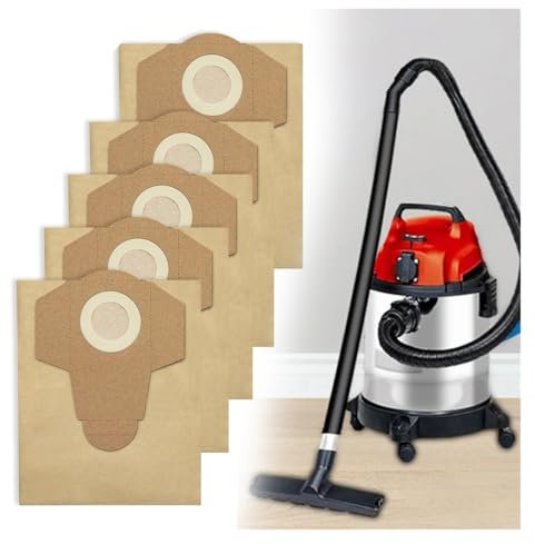 OJAQYUYA Lot De 5 Sacs À Poussière De 20 L, Compatibles avec Einhell, Humides Et Secs for Aspirateur BT-VC 1250S, Pièces De Rechange Et Accessoires(5pcs)