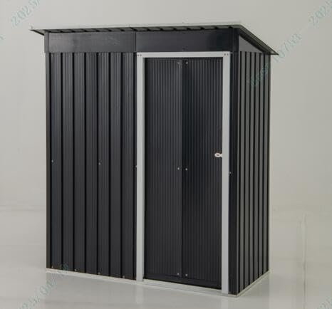 COSTWAY Capanno per Attrezzi da Giardino in Metallo, Casetta Porta Attrezzi in Acciaio con Porta Scorrevole Sistema di Blocco, Casetta per Stoccaggio per Prato e Cortile, 163 x 86 x 181 cm, Grigio