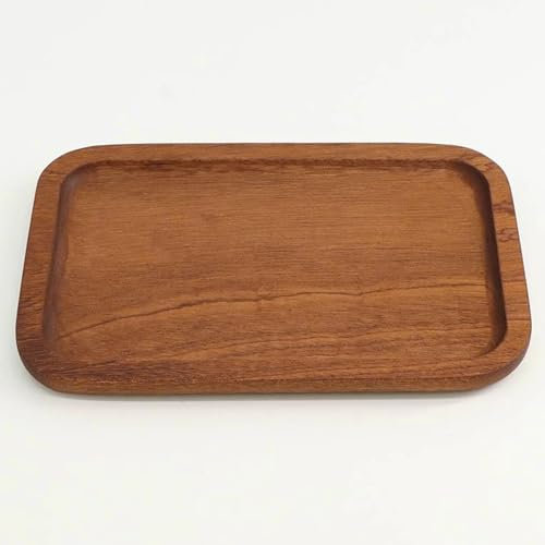 Huoflame Tablett Holz – Deko Tablett für Badezimmer Organizer & Schminktisch Organizer – Natur Holztablett für Zuhause Hotel Restaurant (Rechteckig)