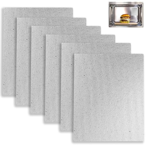 Pack of 6 Mica Plates, Waveguide Cover, Mica Plates, 15 x 12 cm, Microwave Oven Mica Plate, Sheet Replacement Repair Accessories, Universal Mica Sheet for Microwave Oven