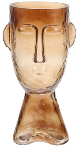 MAGICLULU Vaso in Vetro Artistico Volto Umano Semplice Vaso Per Composizioni Floreali Decorazione