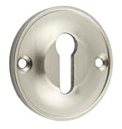 Kooples Hardware 40mm Standard Keyway Escutcheon – Solid Brass Keyhole Cover Plate for Interior & Exterior Doors Classic Lock Trim with Concealed Fixings (Satin Nickel)