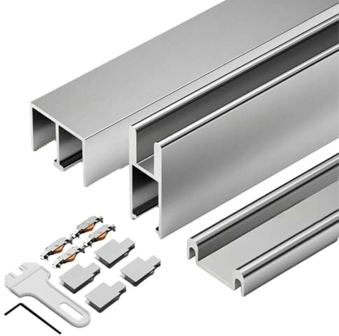 Unikicool Rail pour Porte Coulissante,Kit Porte Coulissante Kit de Porte Coulissante,Kit Porte Coulissante,Rail pour Porte coulissante Placard,pour Armoire,Support de Porte.