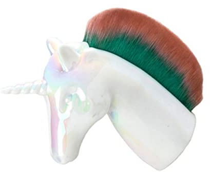 SAFIGLE Unicorn Design Nail Dust Brush Short Handle Powder Blush Brush for Manicure Makeup Soft Bristles for Easy Cleaning Portable Stylish