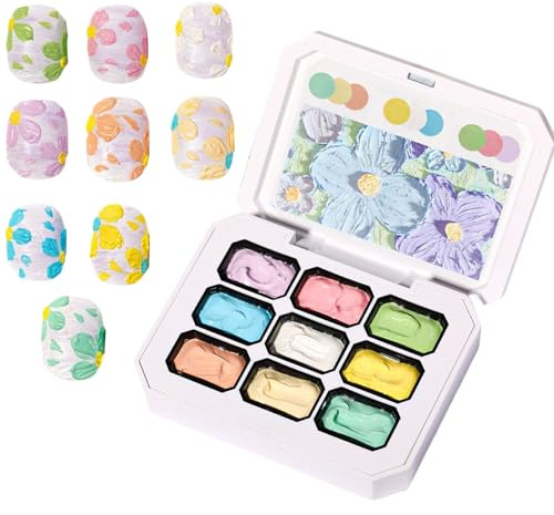 Gradient Painting Gel, Gel Nagel Farben Set, 9 Farben Palette Zum Modellieren Zeichnen Und Formen Für Damen Und Mädchen Maniküre Zuhause Oder Im Salon