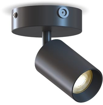 CALEX LED Ceiling Light, 1-Spot, Rotatable Spotlight, GU10 Bulb, Matt Black & Gold | Includes two interchangeable rings, featuring a choice of black or gold finish for maximum flexibility