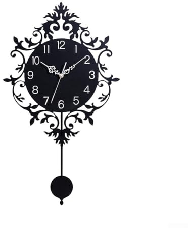 Wanduhr, 30,5 cm, batteriebetrieben, Quarzuhr für Wohnzimmer, leise, nicht tickend, dekorative Heimdekoration, großes Zifferblatt, leicht zu lesen (mit Pendel)