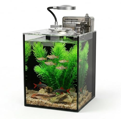 Kleines Desktop-Aquarium (schwarz, 4,5 l (komplettes Set))