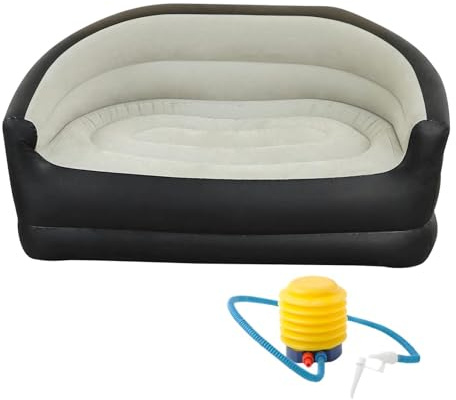 Zqkimzi Aufblasbares Sofa für Camping mit Armlehne & Schwerer Liegefläche | Aufblasbare Sofas für den Innenbereich für Zuhause, Outdoor, Camping, Reisen, , Garten, Hof, Erwachsene, Kinder,