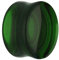 Treuheld® | 10mm Glas Ohr Plug/Flesh Tunnel | Dunkel-Grün | Double Flared | Ohne Gewinde | Damen und Herren | halb-durchsichtig/transparent