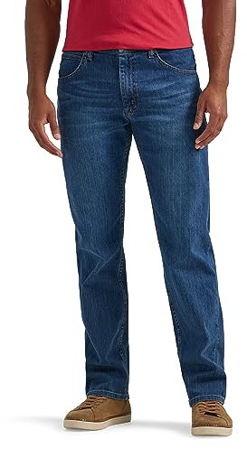 Wrangler Authentics Jean Classique à Coupe Droite à Cinq Poches, Blue Ocean Flex, 42 W/30 L Homme