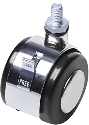 Edelstahlmarkenshop Möbelrollen in 6 Ausführungen auswählbar mit und ohne Bremse (Mit Bremse, Rollen Ø50mm Gewinde M10)