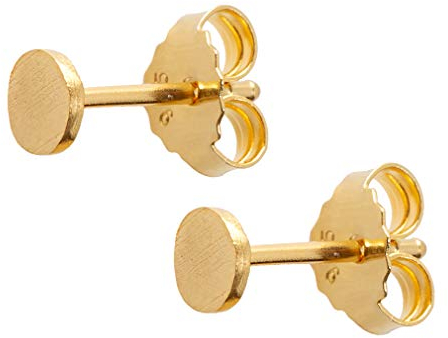 Pernille Corydon Kleine Ohrstecker Gold - Ø 4mm Plättchen - Mini Coin Serie 925 Silber vergoldet - E006g