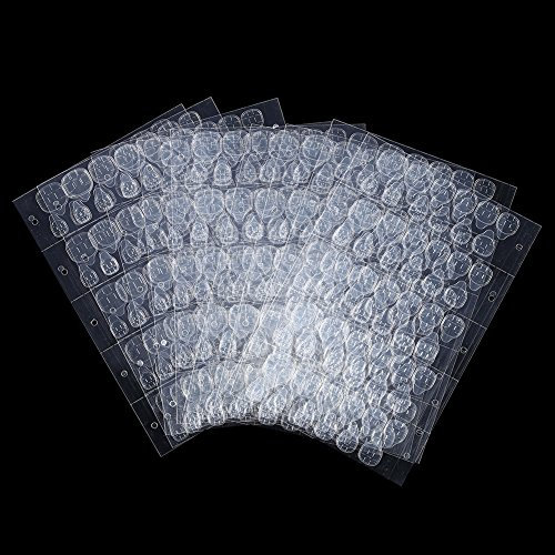 ANGGREK 600 Pcs (50 Feuilles) Gelée Respirante Onglets Adhésifs Double Face Colle Faux Ongles Colle Imperméable Transparent Transparent Autocollant Ruban Collant Faux Ongles Conseils